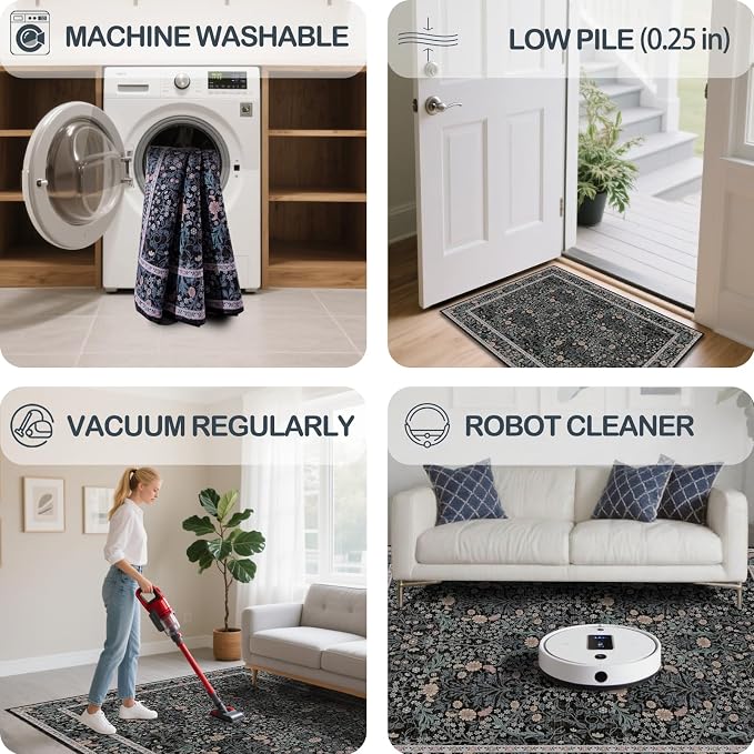 Area Rug for Living Room, 10x12 Large Washable Rugs for Dining Room, Non Slip - Image 5