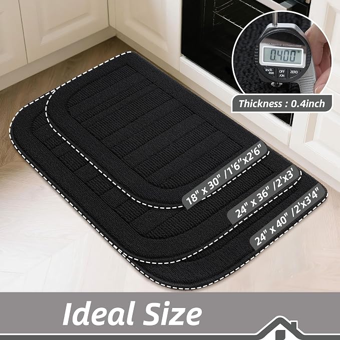 BEQHAUSE 30x18 Inch Kitchen Rug Mat Durable Kitchen Rugs Non-Slip Washable - Image 3