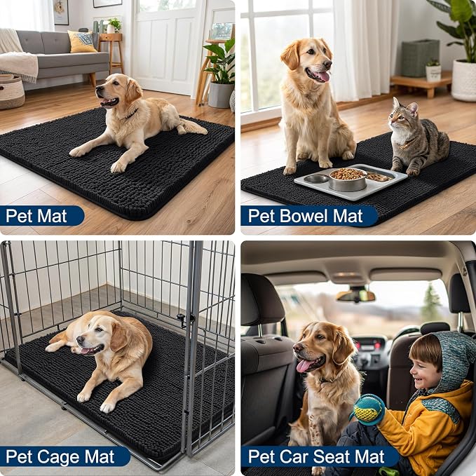 Smiry Dog Door Mat for Muddy Paws 59x20, Absorbent Dirt Trapper, Non-Slip - Image 6