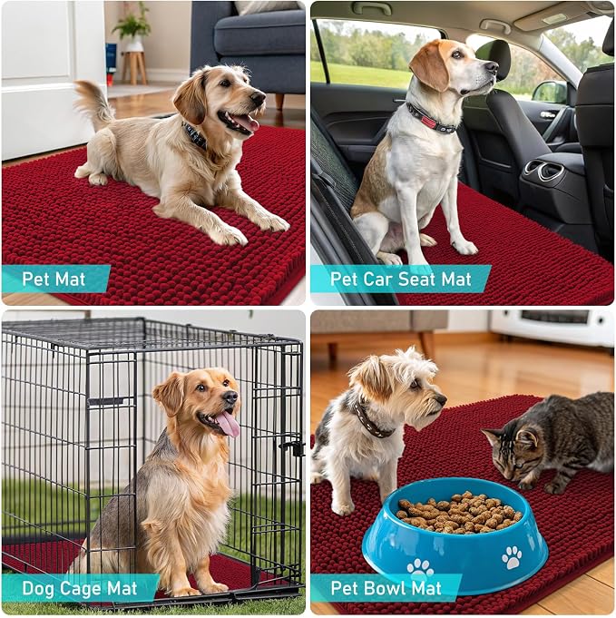 OLANLY Dog Door Mat for Muddy Paws 34x21, Absorbs Moisture and Dirt, Absorbent - Image 7
