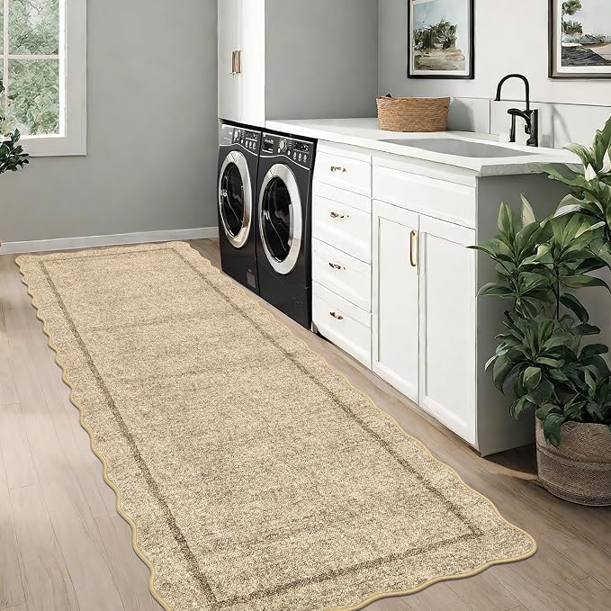 GarveeHome Scalloped Washable Runner Rug 2x6 Runner Modern Kitchen Runner Rug - Image 4