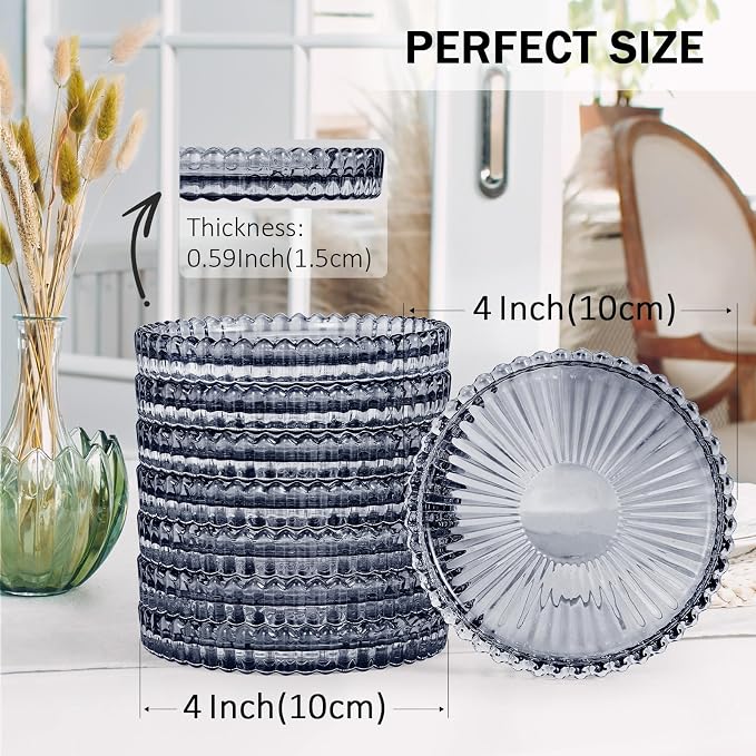 Modern Clear Glass Coasters Set of 8, Cute Coasters Table Mats - Image 2