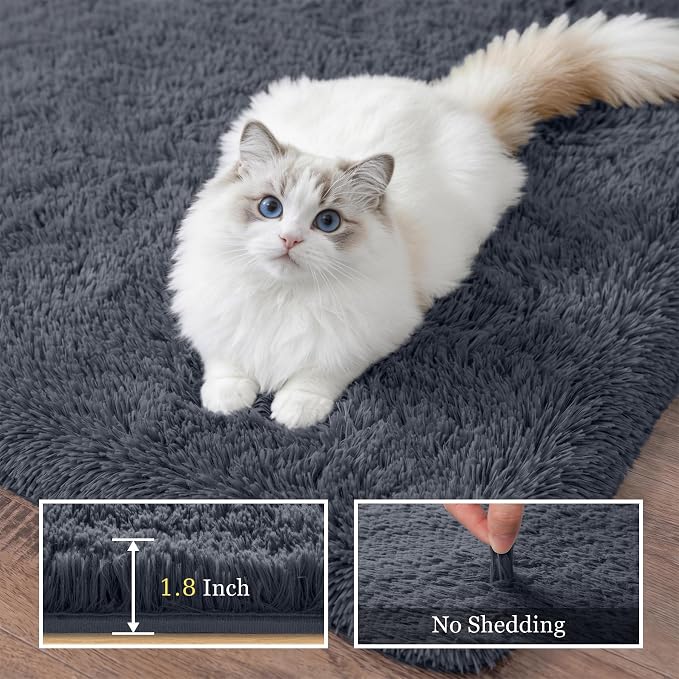 Fluffy 5x7 Area Rugs for Living Room Bedroom: Ultra Soft Shag Rug Non-Slip - Image 5