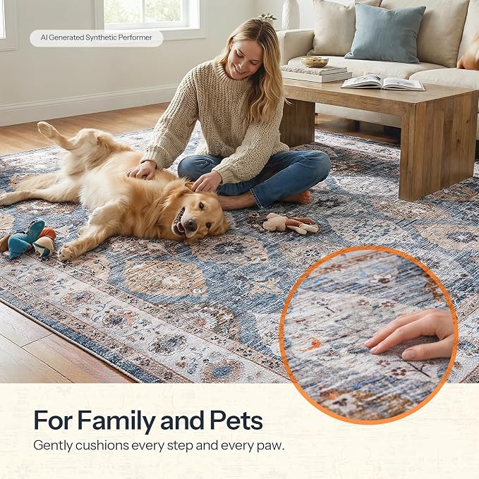 HOOBRO Washable Rug 6 x 9 Area Rugs - Image 3