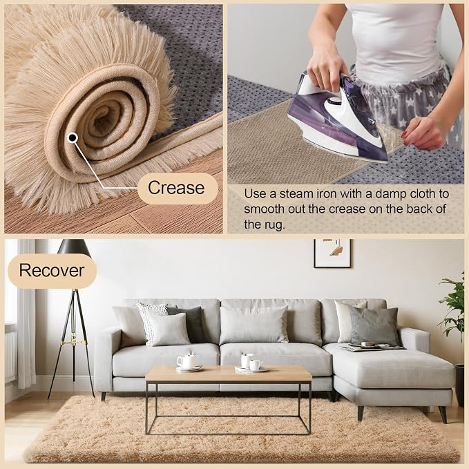 Mugorn 3x5 Rugs for Bedroom, Fluffy Area Rugs for Living Room, Soft Shag Kids - Image 3