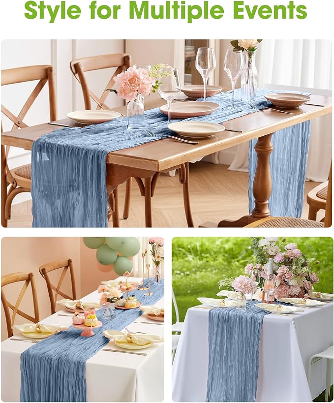 Pureegg 3-Pack Cheese Cloths Table Runner, Baby Shower, Wedding and Farmhouse - Image 9