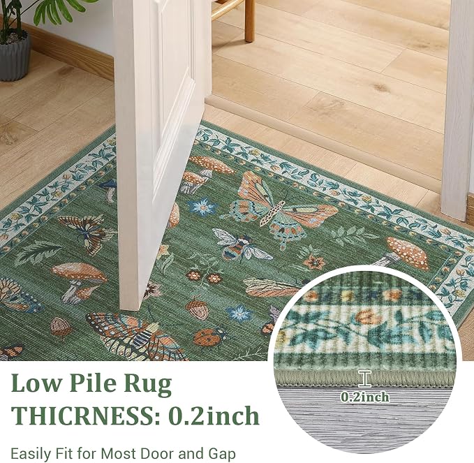 Mushroom Small Rug 2x3 Washable Door Mat Indoor Rugs - Image 5