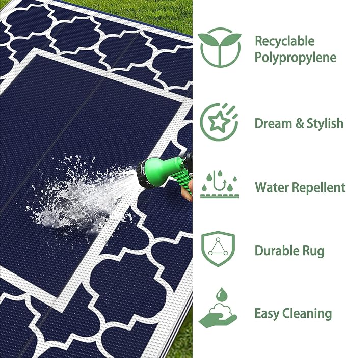 GENIMO 6' x 9' Outdoor Rug Waterproof - Image 8