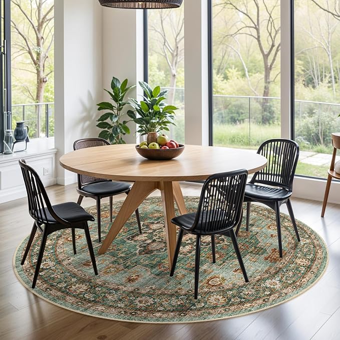 TOPRUUG Washable Oriental Area Rug - 6ft Round Rugs - Image 3
