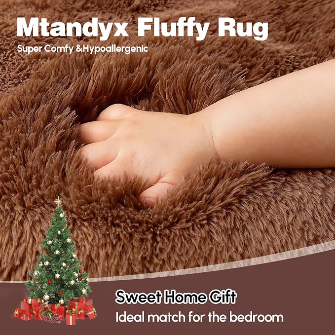 6x9 Rugs for Living Room, Rugs for Bedroom, Plush Fluffy Carpet, Non-Slip - Image 2