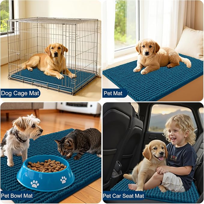 OLANLY Dog Door Mat for Muddy Paws 59x35, Ultra Absorbent Chenille Mud Doormat - Image 7
