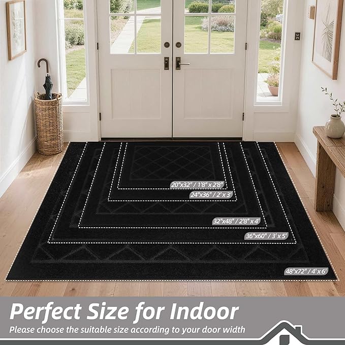 BEQHAUSE Dirt Trapper Door Mat 36" x 60", Doormat Non-Slip Entryway Rugs - Image 2