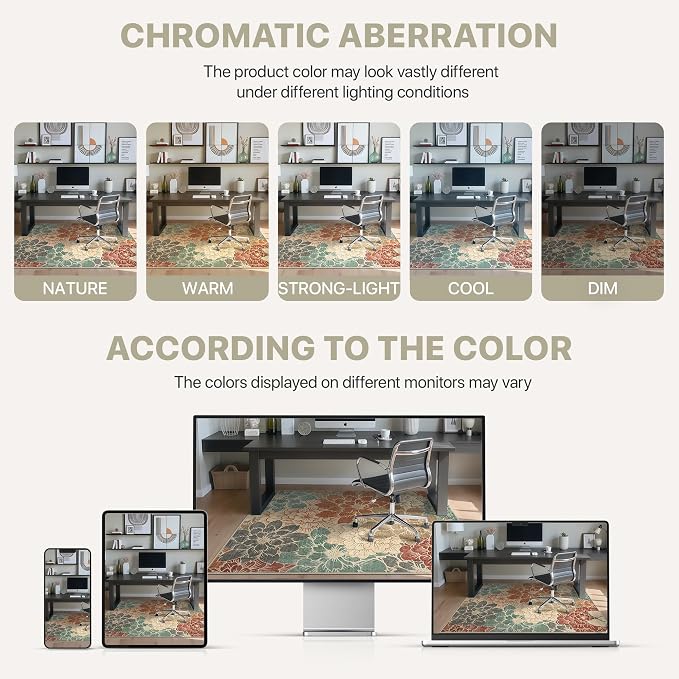 36"x60" Office Chair Mat for Hardwood Tile Floor, Under Desk Carpet Protector - Image 6