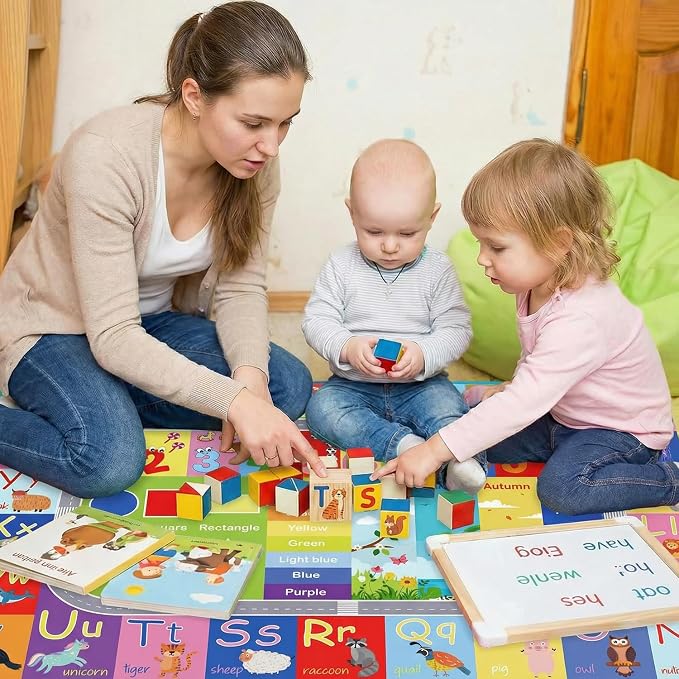 ABC Kids Rug, 78.7" x 59" Alphabet Non-Slip Floor Mat | ABC and animal pattern - Image 3