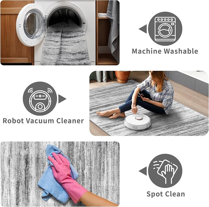 2x5 Washable Runner Rug for Family: Easy-to-Clean Runners for Hallway Entryway - Image 4