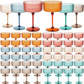 Jingmore 48 Pcs Ribbed Martini Glasses 10 oz Disposable Plastic Vintage Ribbed by Jingmore