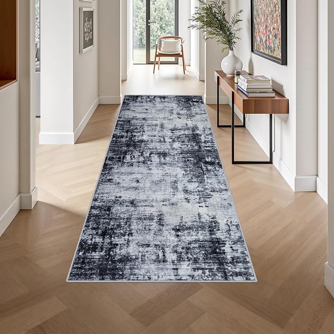 Washable Area Rug 3x8 Entryway Rug: Washable Modern Abstract Soft Thin Rug - Image 4