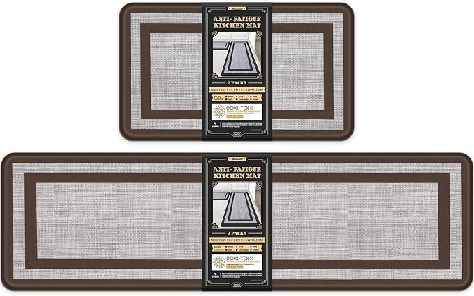 Mattitude Kitchen Mats Set of 2 Cushioned Rugs 0.47 inch Thick Anti-Fatigue Mats by Mattitude