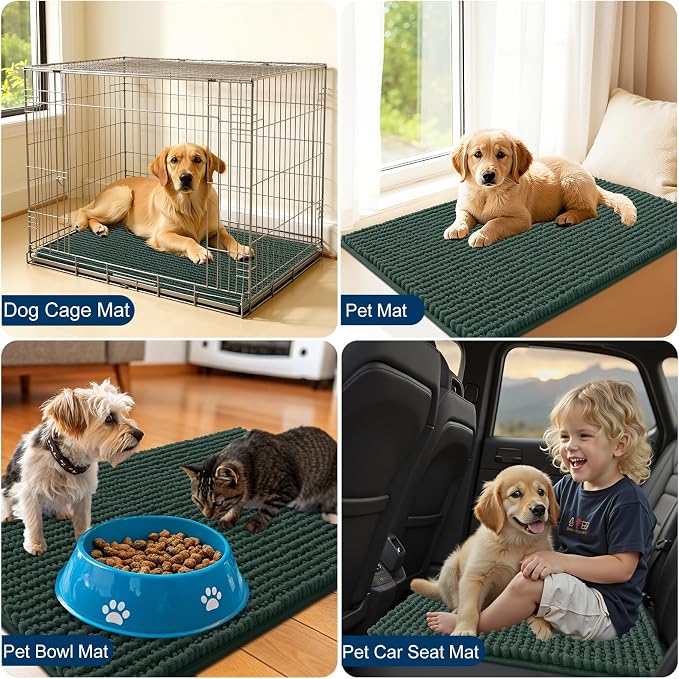OLANLY Dog Door Mat for Muddy Paws 36x24, Ultra Absorbent Chenille Mud Doormat - Image 7