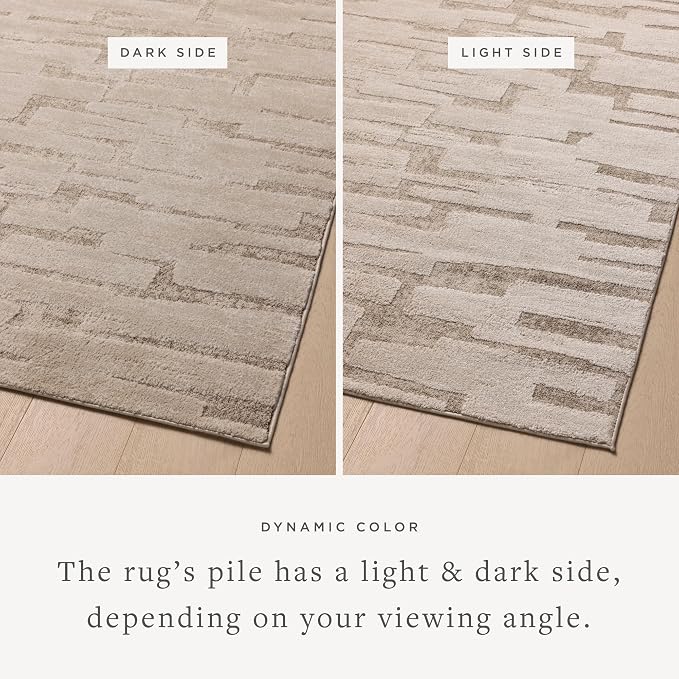 Loloi Amber Lewis Monty Collection MOT-04 Taupe/Beige 2'-7" x 8'-0", .50" Pile - Image 3