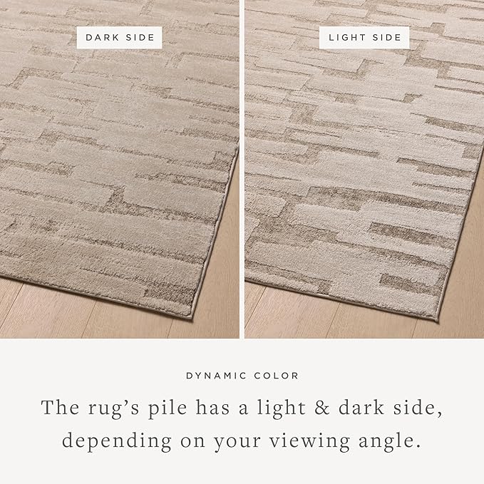 Loloi Amber Lewis Monty Collection MOT-04 Taupe/Beige 5'-3" x 7'-6", .50" Pile - Image 4
