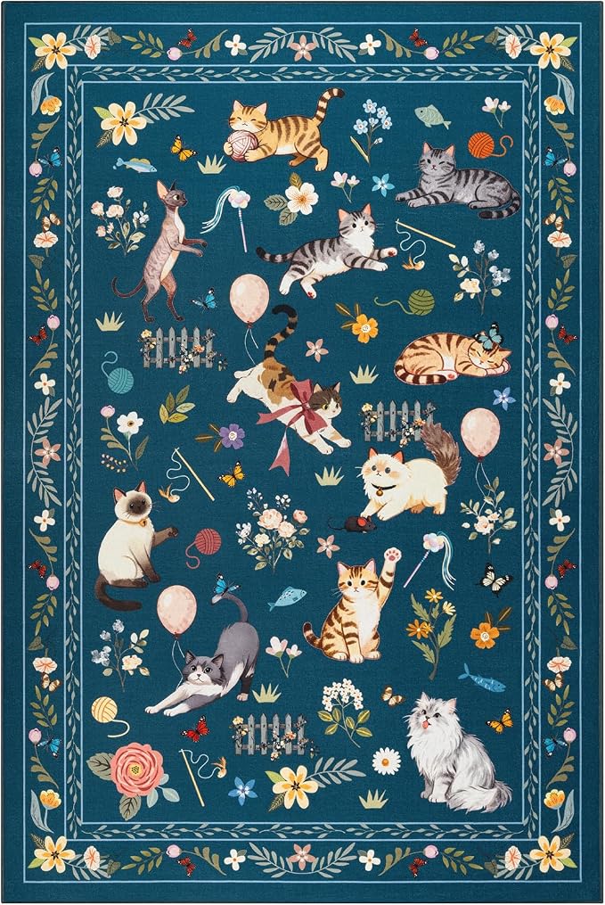 Unirea 6x9 Dark Blue Cat Area Rug - Image 2