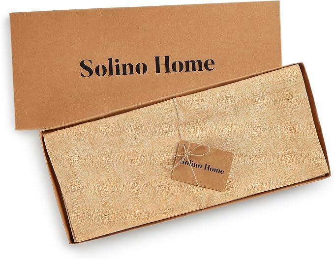 Solino Home 100% Pure Linen Table Runner Golden Nugget, Athena 14 x 36 in | - Image 6