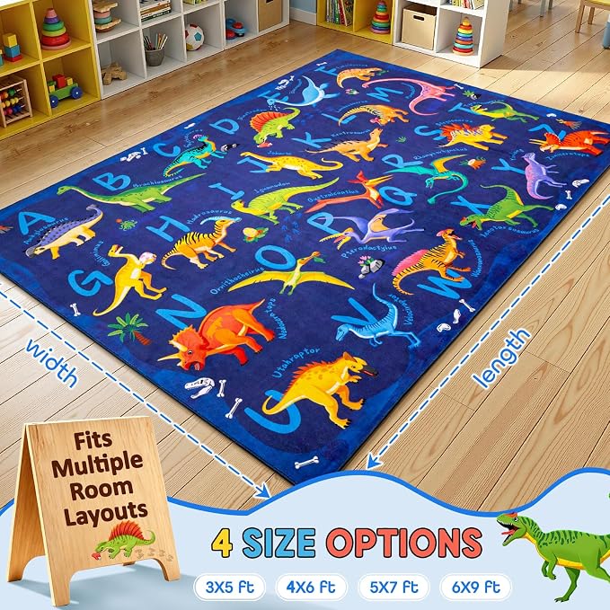 3x5 ABC Classroom Rug for Kids Playroom, Alphabet Rug - Image 8