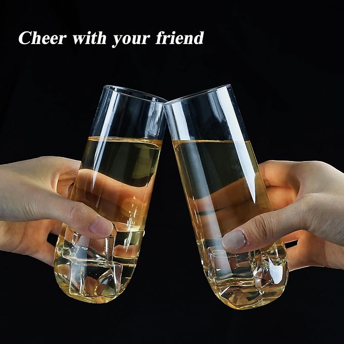 Bestluck 24 Pack 9 oz Clear Stemless Plastic Champagne Flutes | Clear - Image 5