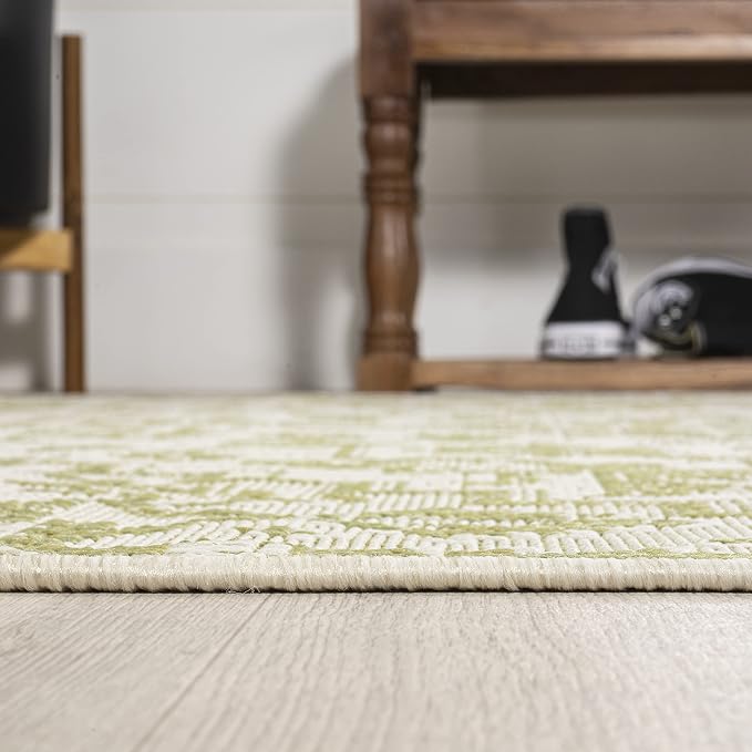 JONATHAN Y Boho Medallion Indoor Outdoor Area Rug 8X10 Cream/Green, Estrella - Image 7