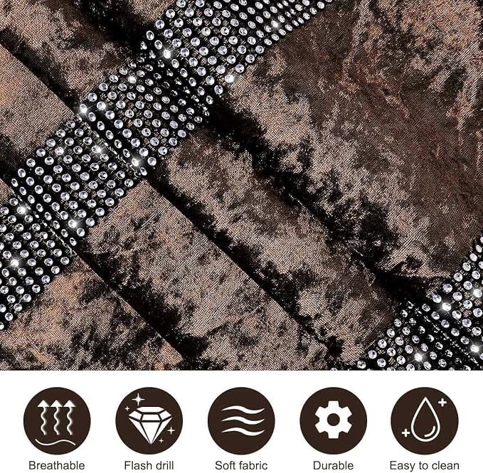 Fancy Brown Table Runner, Ombre Velvet, Double-Layer, - Image 5