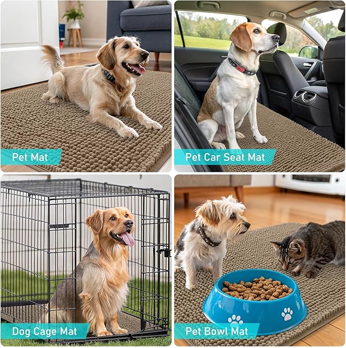 OLANLY Dog Door Mat for Muddy Paws 30x17, Absorbs Moisture and Dirt, Absorbent - Image 7
