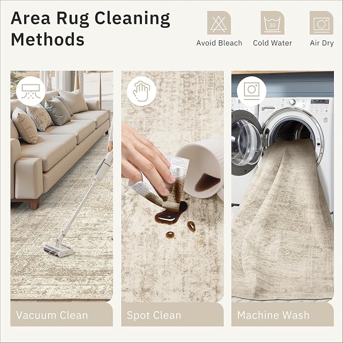 Soalmost Small Oval 3x5 Rug for Entryway, Machine Washable Area Rug for Kitchen - Image 7