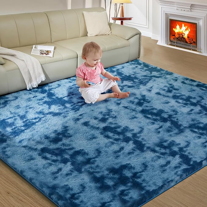 Ultra Soft Rug for Living Room, 6X9 Fluffy Shag Area Rug for Bedroom, Modern - Image 9