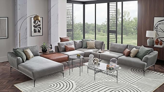 Lahome Abstract 8x10 Area Rugs for Living Room Bedroom, SoftWashable Rugs 8x10 - Image 4