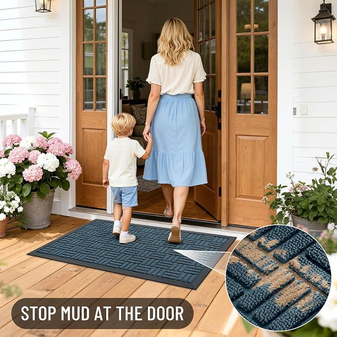 OLANLY Front Door Mat Outside Entrance 33x21, Heavy Duty Sturdy Natural Rubber - Image 7
