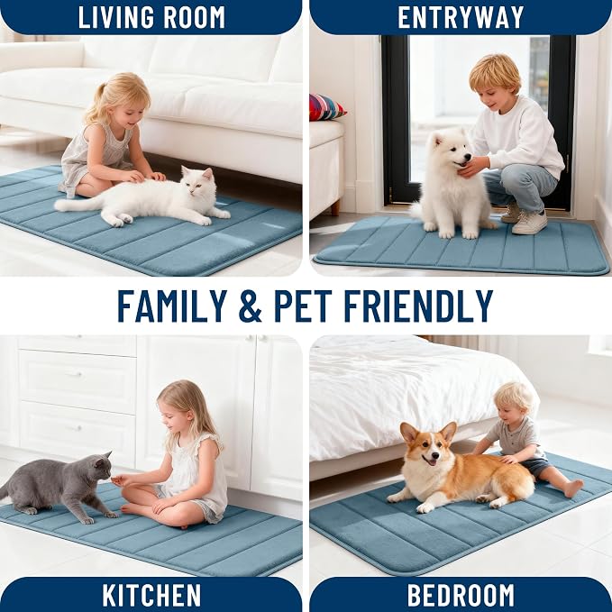 OLANLY Memory Foam Long Bathroom Rugs Runner 47x24, Super Soft Absorbent Bath - Image 9