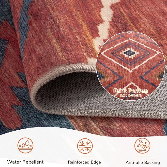 BESTSWEETIE Area Rug 2x6 Rug Machine Washable Non-Slip Low Pile Print Pattern - Image 5