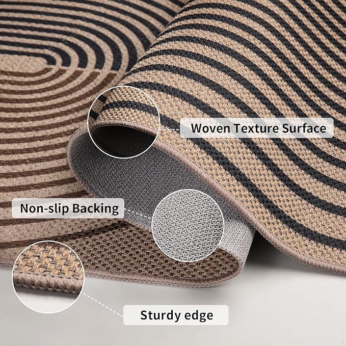 Tangsoo Rainbow Easy Jute Rug 2x5 Runner Rug - Image 3