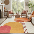 DCX Abstract Machine Washable 10x13 Rug, Mid Century Modern Rug by DCXWashableRug