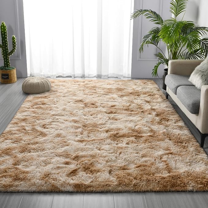 Deerhoo Large Shag Area Rugs 5 x 8, Tie-Dyed Plush Fuzzy Rugs - Image 2