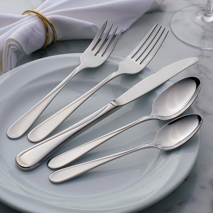 Oneida Flight 65-Piece 18/0 Stainless Steel Silverware Set - Image 9