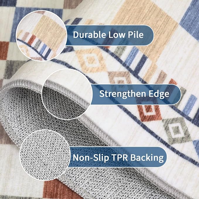 GarveeHome 2x3 Small Rug for Bathroom Machine Washable Modern Checkered Area - Image 3