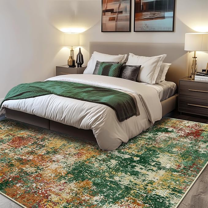 RELEANY Washable Area Rugs Square 8ft Non-Slip Modern Abstract Soft - Image 6