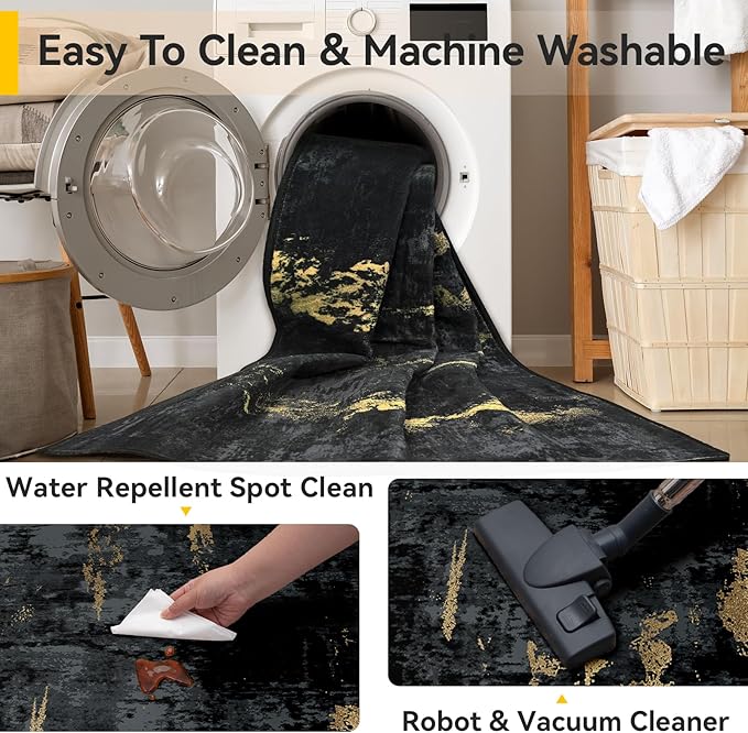 RELEANY Washable Area Rugs 7'x9' Non-Slip Modern Abstract Soft - Image 6