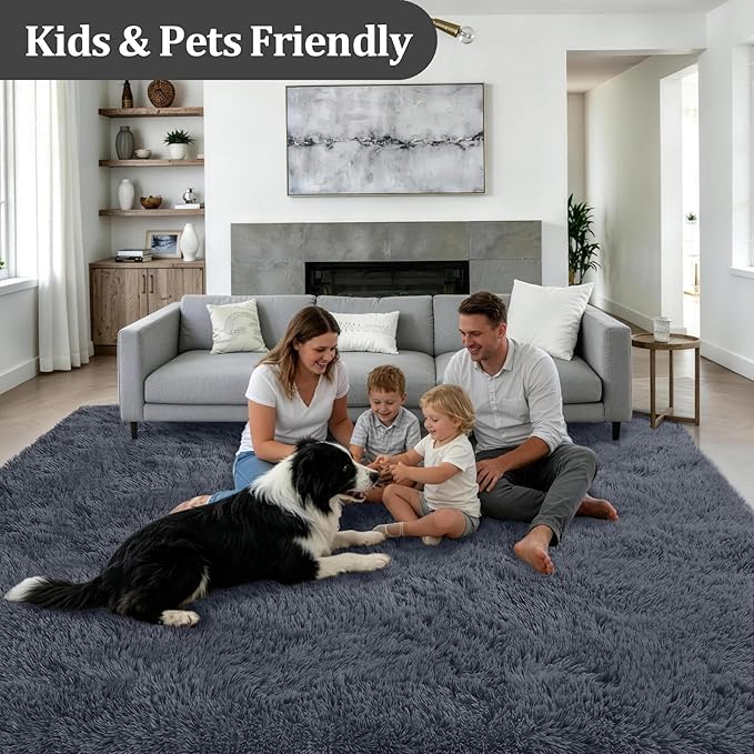 Fluffy 4x6 Area Rugs for Living Room Bedroom: Ultra Soft Shag Rug Non-Slip - Image 4