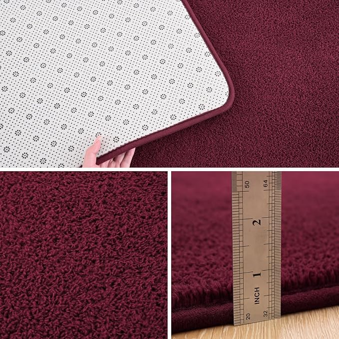 Pettop 6x9 ft Burgundy Red Area Rugs - Image 4