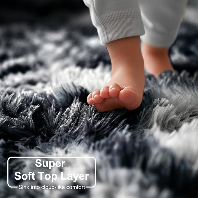 Amdrebio Black White Grey Cool Area Rugs - Image 2