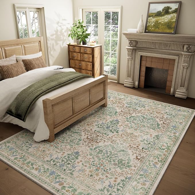 8x10 Washable Rugs for Living Room: Bedroom Area Rug Stain Resistant Non Slip - Image 2
