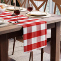 Encasa XO Table Runner, Woven Cotton Dining Runner 13"x48" | Buffalo Red Checks by EncasaXO